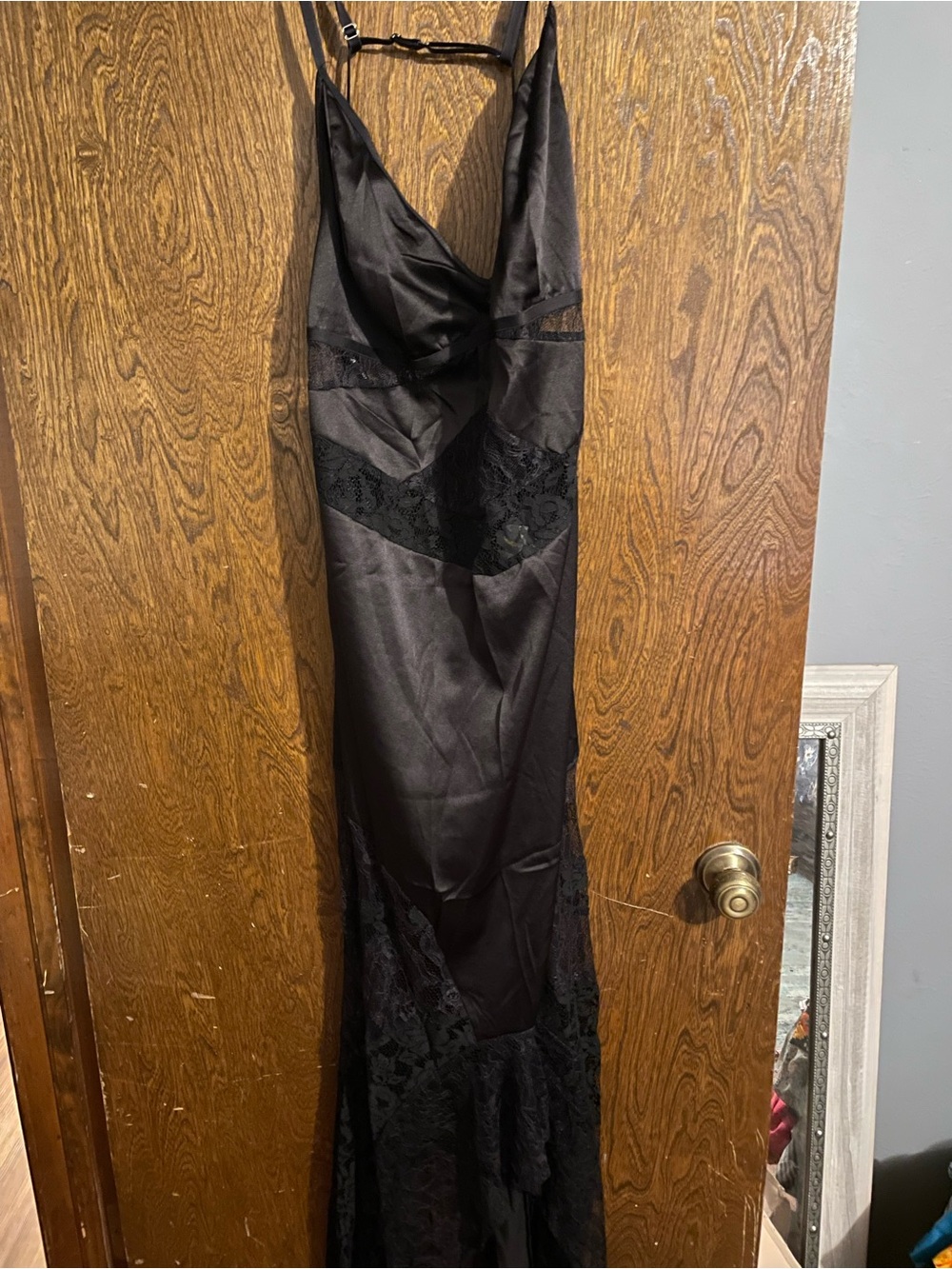 Forever 21 Black Lace Maxi Slip Dress